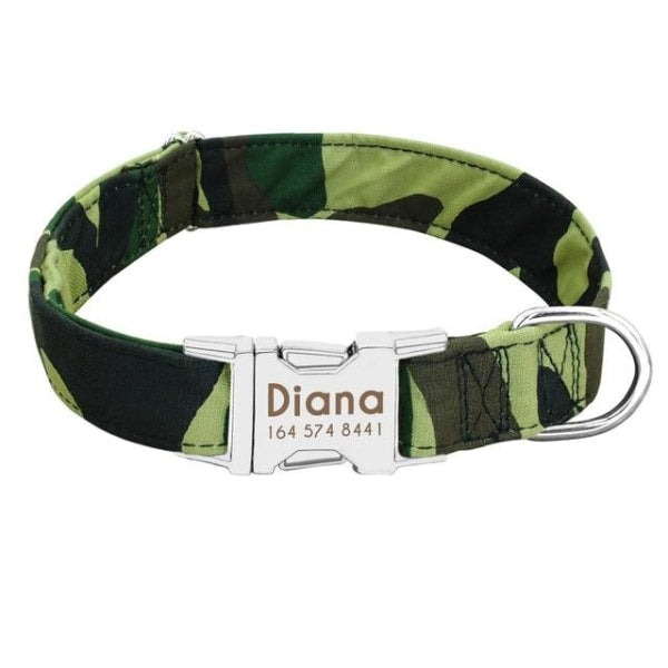 Personalised Dog Collar - Army Green / L